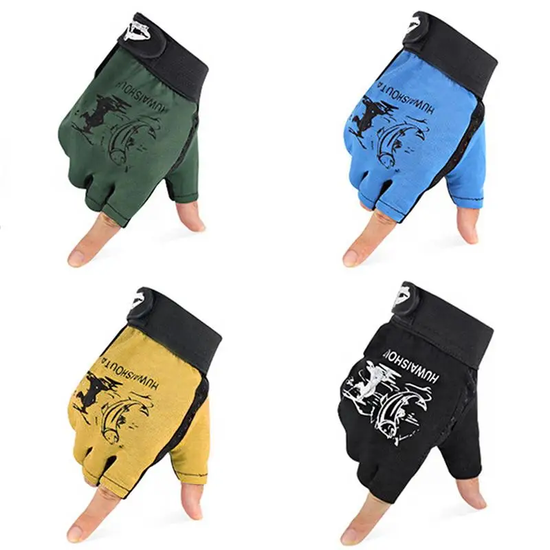 

Outdoor Fishing Half Finger Gloves Quick-dry Three Fingers Luya Scratch-resistant Wear-resistant Fingerless Design Sports Gloves