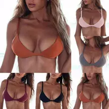 Женские купальники бюстгальтер со вставками Пуш-Ап купальный Купальник пляжное сексуальное бикини Топ
