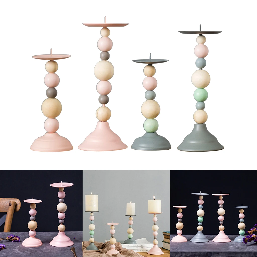 

European Candle Holders and Table Candlestick Wood Retro Candle Holder Ornament for Dinner Decoration Candelabra Multi Color
