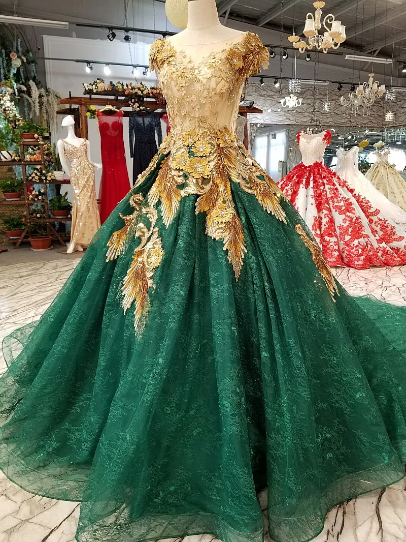 SSYFashion элитное платье для выпускного вечера роскошное зеленое кружевное с