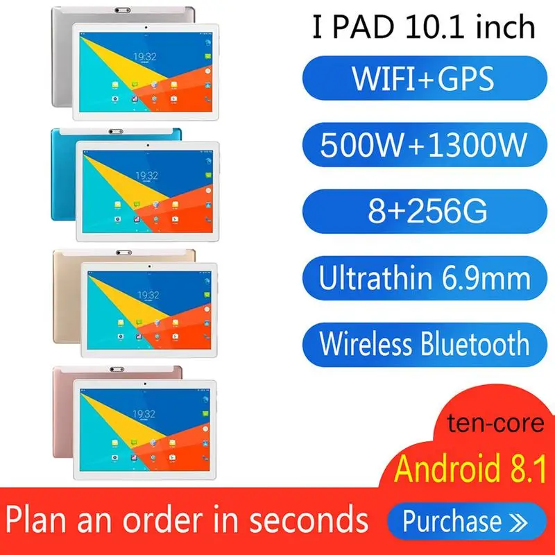 

Tablet Ten Core 8G+256G Android 8.1 10.1 Inch Curved Screen Dual Card Dual Standby Photography Notebook Phone Camera
