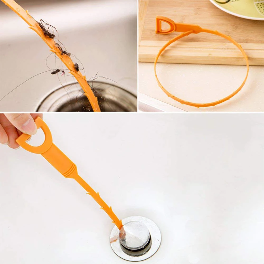 51cm Kitchen Bathroom Sink Pipe Drain Cleaner Pipeline Hair Cleaning Removal Shower Toilet Sewer Clog Long Line Plastic Hook | Дом и сад