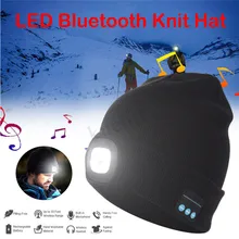 4Led светильник головная лампа Bluetooth наушники для воспроизведения музыки зарядка через usb теплая шапка для улицы Новинка