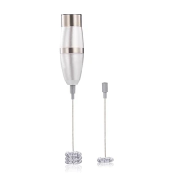 

Electric Handheld Milk Frother Foamer Egg Beater Double Spring Triple Spring Whisk Head Stainless Steel Drink Mixer Coffee Mak