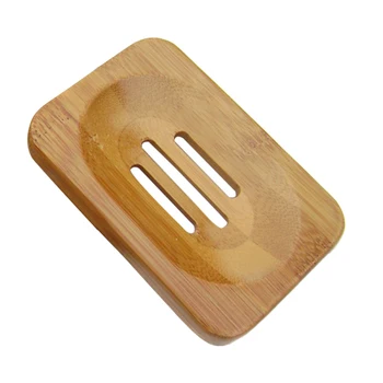 

1pc Bamboo Soap Tray with Drain Soap Saver Box Holder Case Drainer for Countertop Bathroom Kitchen Shower