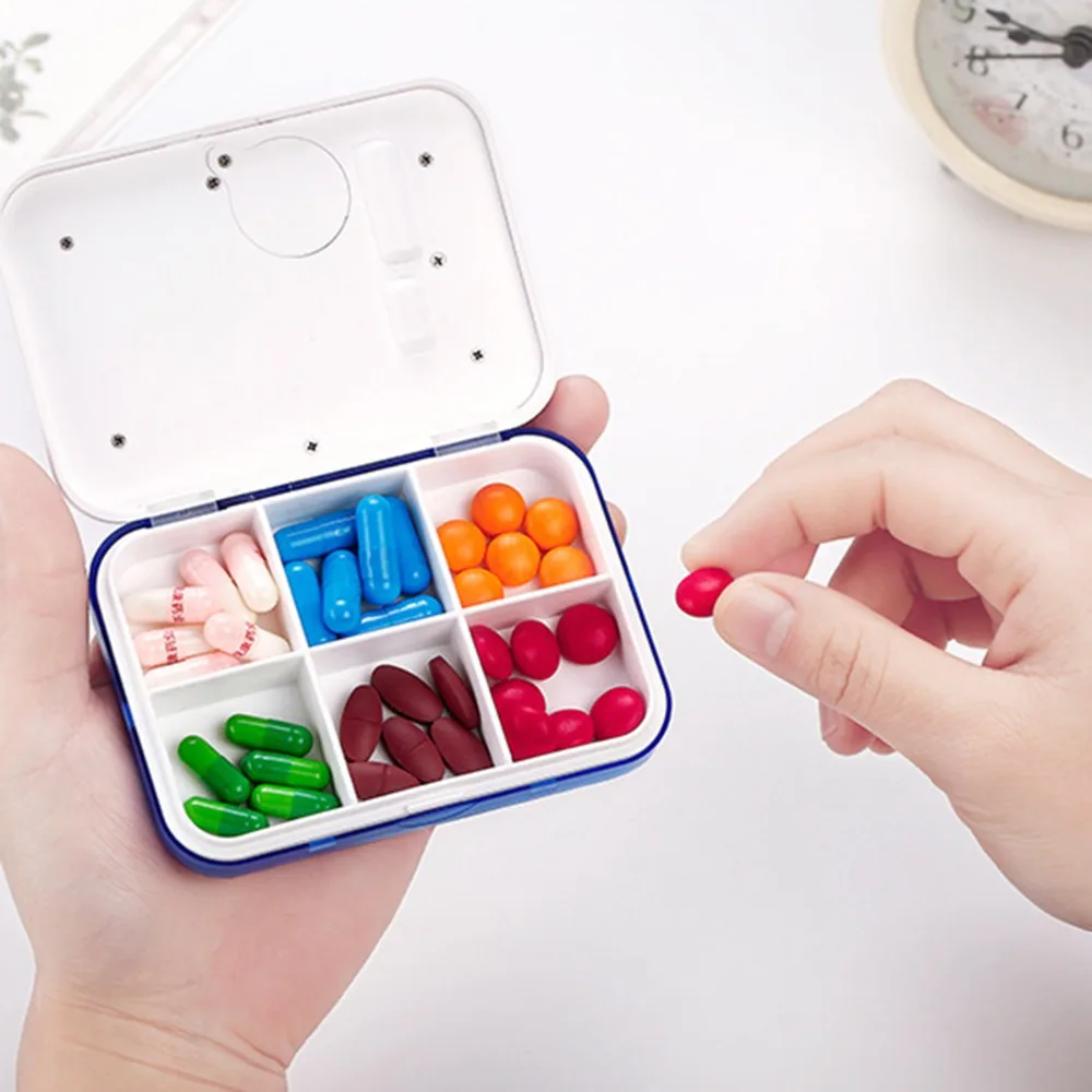 Портативный чехол-органайзер для таблеток 6 балок, диспенсер для хранения лекарств, цифровой будильник, напоминания, таблетка, коробка для таблеток, держатель медицинских инструментов