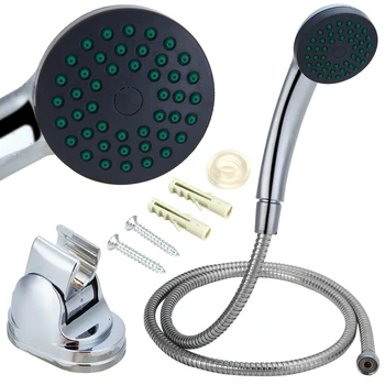

Mayitr Water Saving Shower Head Set ABS Chrome Pressurized Handheld Showerhead Hose And Bracket Base For Bathroom Supplies
