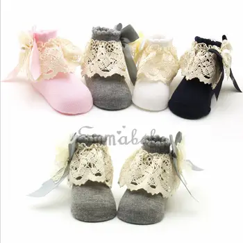 

Cute Baby Flowers Lace Cotton Socks Baby Soft Warm Ruffle Frilly Ankle Short Sock Princess Baby Girl Socks Retail