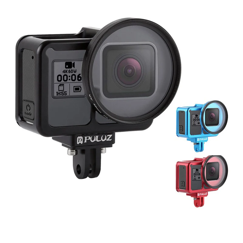 PULUZ защитный чехол из алюминиевого сплава для Hero 7 Black/6/5 со страховой рамкой и УФ