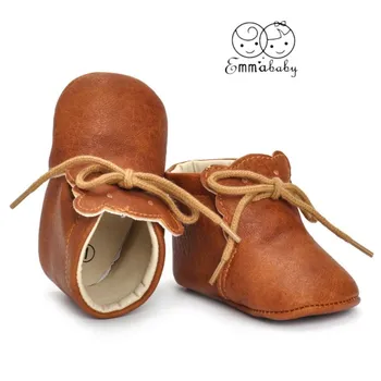 

2019 Emmababy New 0-18M Soft Sole Ankle Leather Baby Infant Toddler Boys Girls Shoes Prewalker