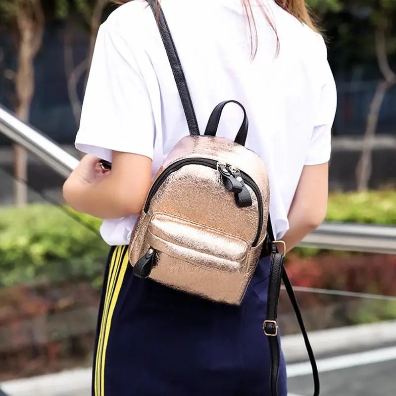 

Designer Women PU Leather Backpacks Shoulder School Bags Girls Zipper Mini Teen Travel Rucksack Student Knapsacks Mochila Pouch
