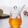 300ml Safe Glass Honey Pot With Stirring Rod Durable Transparent Bee Honey Storage Jar 3