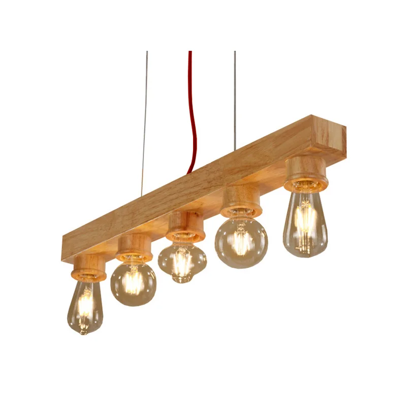 

Pure Natural Wood Makes Pendant lamp 5 Lights Wood Lamp Modern Pendant Lamp Vintage Pendant Light Free Shipping