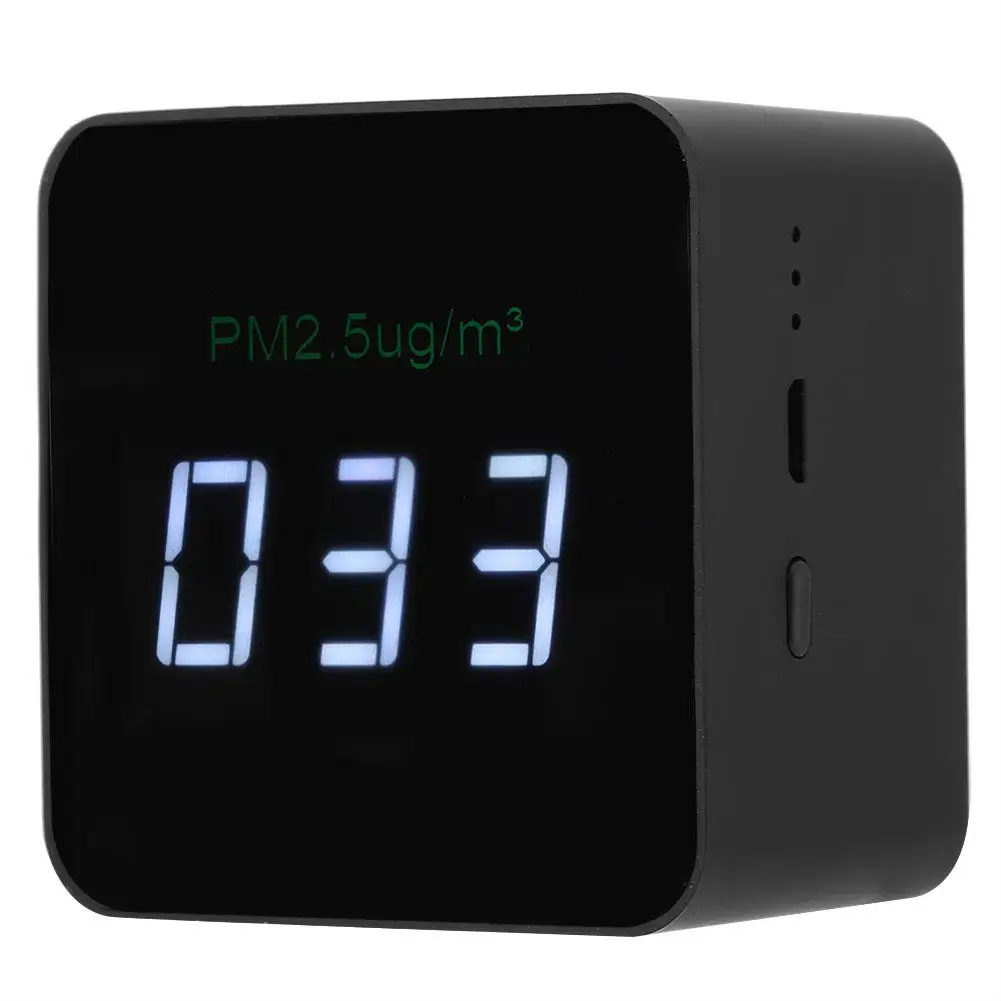 

USB Mini PM2.5 Detector Air Quality Tester Monitor Meter Rechargeable with LED Display Black