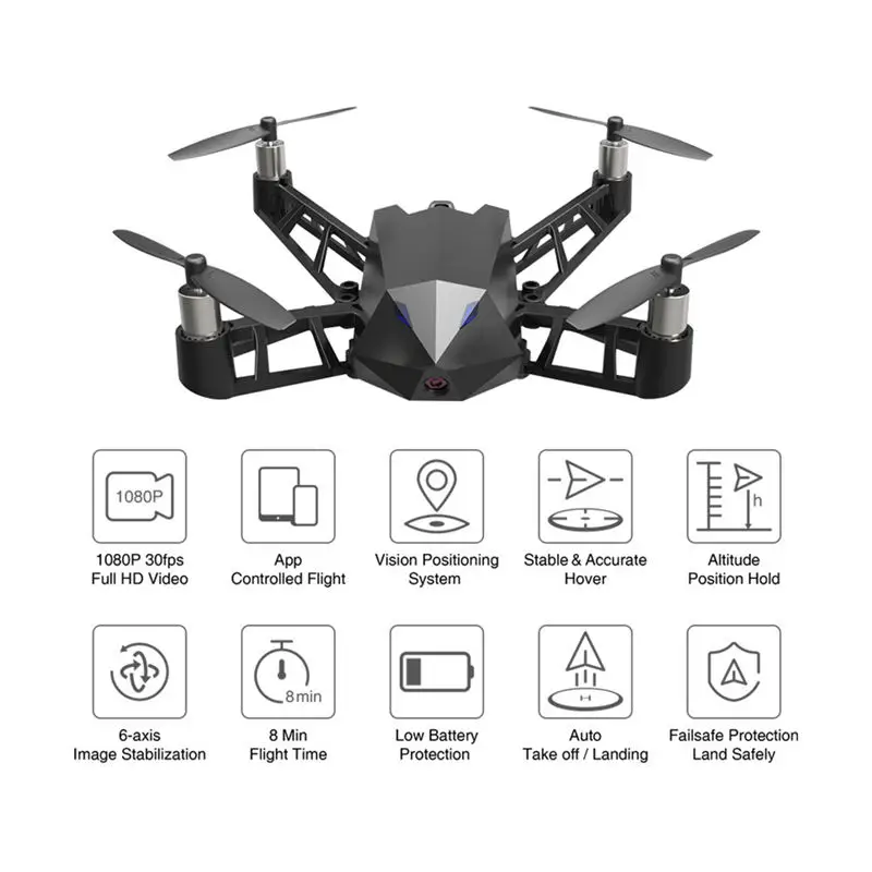 Беспилотный мини Дрон Uav с камерой Hd 1080P приложение Rc высоким рычагом