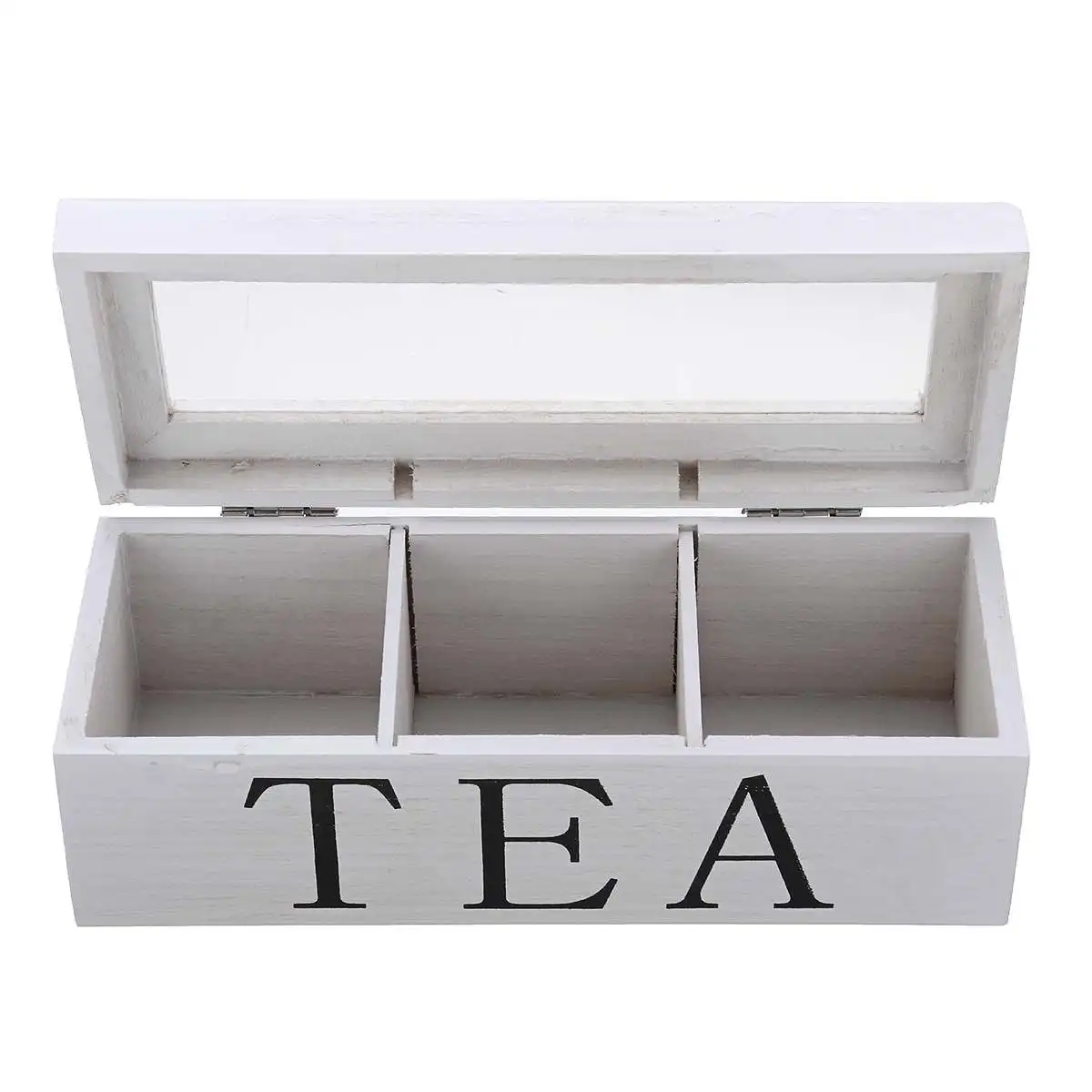 

Wooden 23x9x9cm 3 Compartment Home Compartments Tea Coffee Jewelry Gift Storage Box Wood Sugar Packet Container Organizer