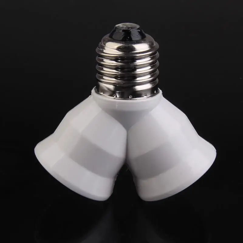 Creative E27 Extend BaseDual Double Halogen Light Lamp Copper Contact Adapter Converter Light Lamp Bulb Lamp Holder Bulb Holder