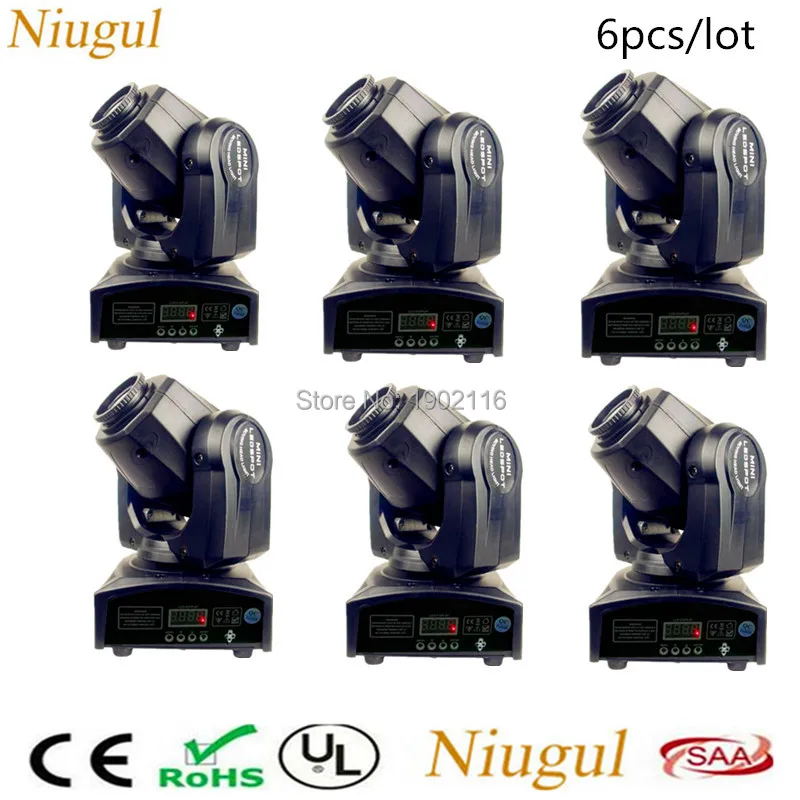

6pcs/lot New Upgrade 30W Spot Mini Moving Head LED Stage Disco DJ DMX512 Spot Lamp 30W LED Patterns Gobo Strobe Show Party Light