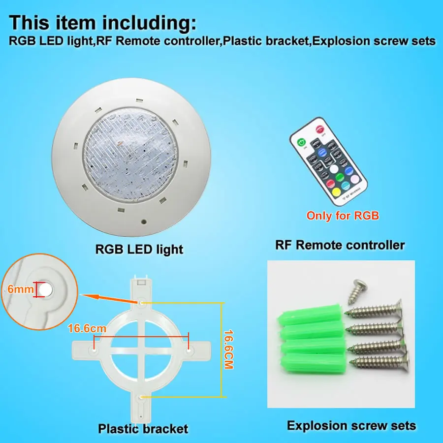 [VisWorth 24 W 36 W Led luz piscina IP68 impermeable AC/DC 12 V RGB al aire libre luz subacuática estanque Led Piscina Luz foco [VisWorth 24 W 36 W Led luz piscina IP68 impermeable AC/DC 12 V RGB al aire libre luz subacuática estanque Led Piscina Luz foco
