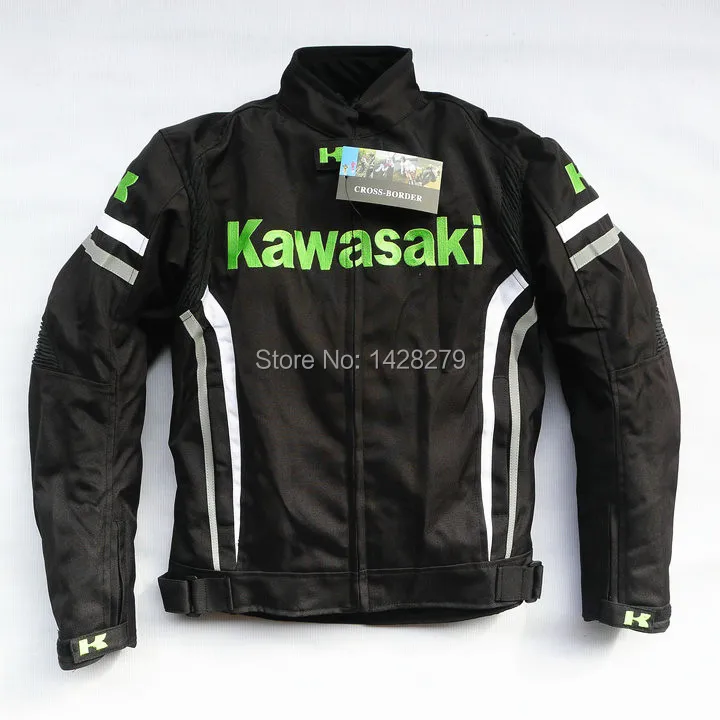 

Motorcycle Men's Riding Jacket for KAWASAKI Moto GP Racing Thermal Removable Lining Jacket with protectors
