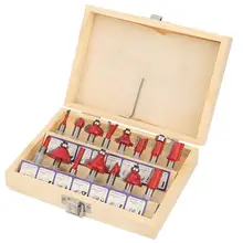 15 stücke 3-16mm Holz Fräser 8mm Schaft Router Bit Set Holz Ende Mühle Cutter mit box Rot Fräsen Cutter Hand Tool Set(China)