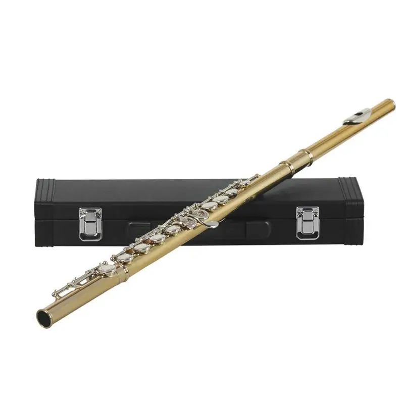 

Professional Golden Flute C Key Silver Key Gold Silver Keys Flute