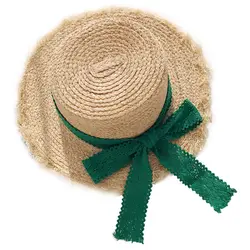 MYTL женская летняя сумка для пляжа зеленый кружева шляпа с ленточкой шляпа с бантом темперамент плоская шляпа женская пляжная шляпа