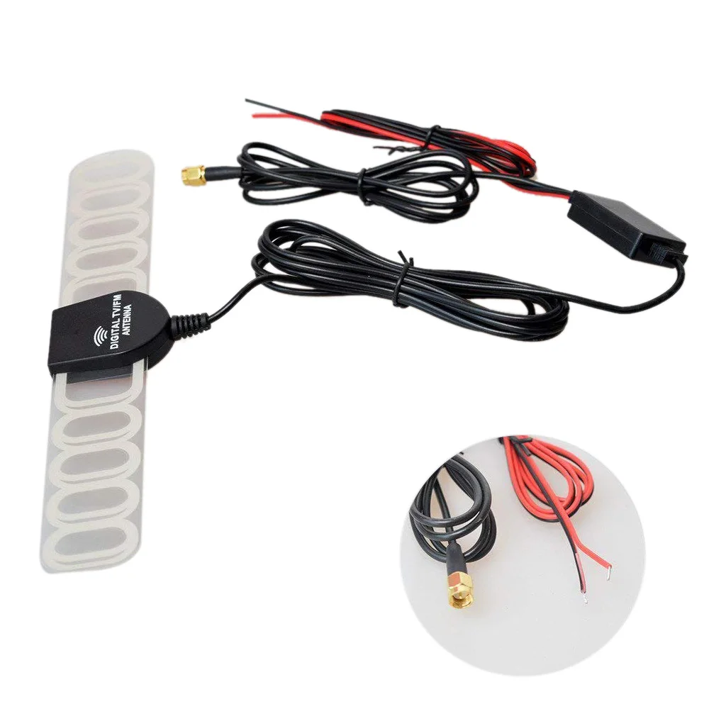 

Auto analog digital TV DVB-T TV / DVB-T2 / ATSC / BID FM Radio Antenna Signal Amplifier For Car DVD Radio F-Thread Nipple