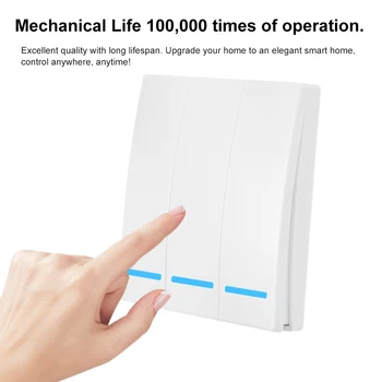 

EWeLink Push Button Wall Light Switch Remote Controller 1/2/3Gang 86 Type 433MHz Wireless RF Remote Control Smart Home Living