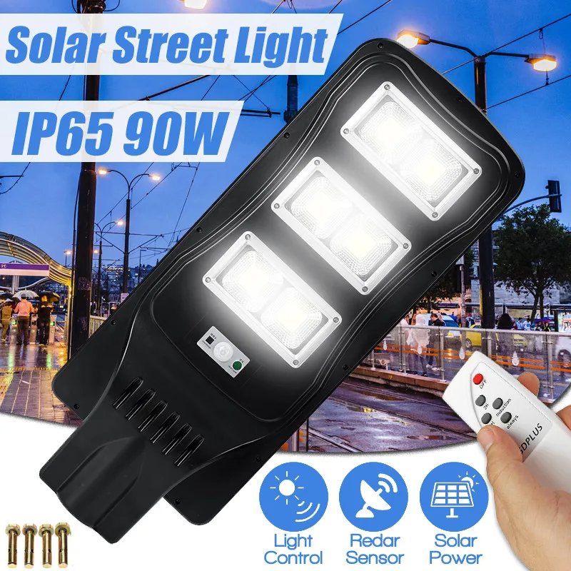 90 W Waterdichte Outdoor Muur Straat Licht Zonne-energie Radar Motion Licht Met Afstandsbediening voor Tuin Yard Straat Flood lamp 90 W Waterdichte Outdoor Muur Straat Licht Zonne-energie Radar Motion Licht Met Afstandsbediening voor Tuin Yard Straat Flood lamp