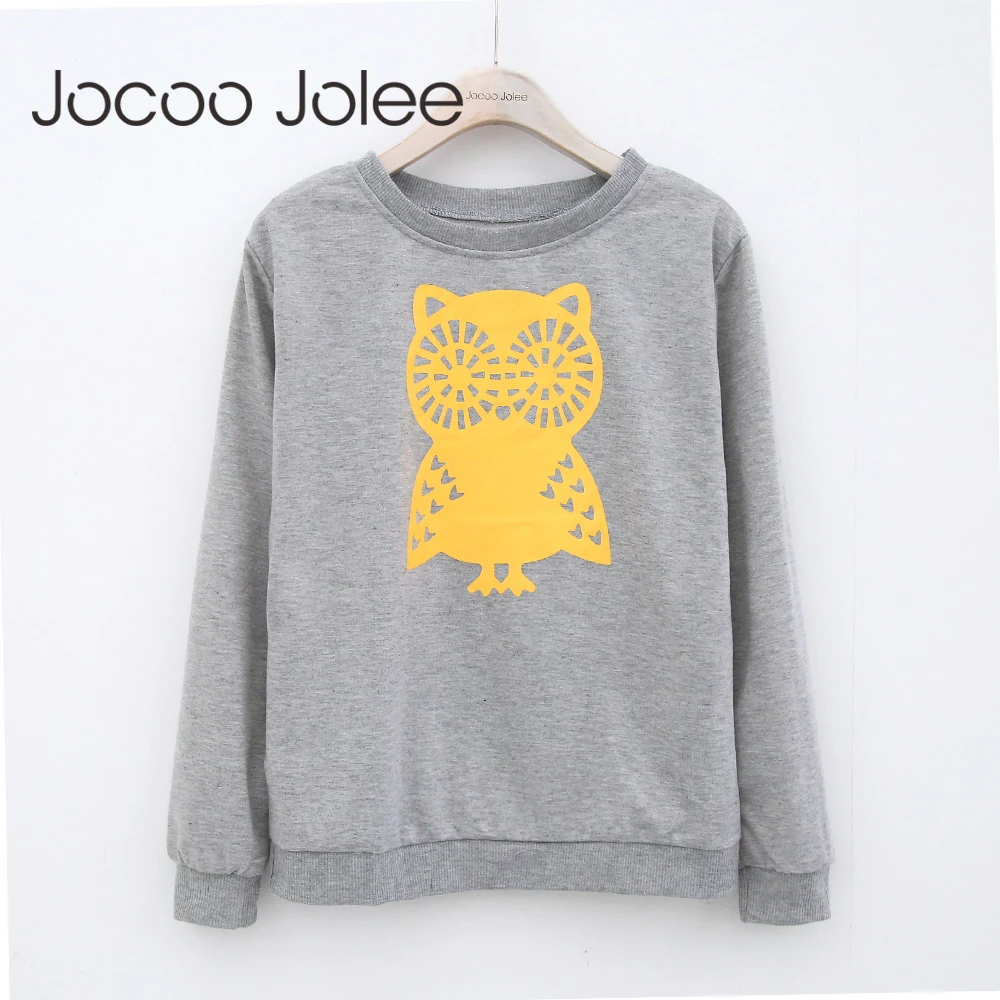 

Jocoo Jolee O-neck Women Pullovers Owl Print Casual Hoodies Sweatshirt Fashion New Brand Street Clothing 2018 Spring New Arrival
