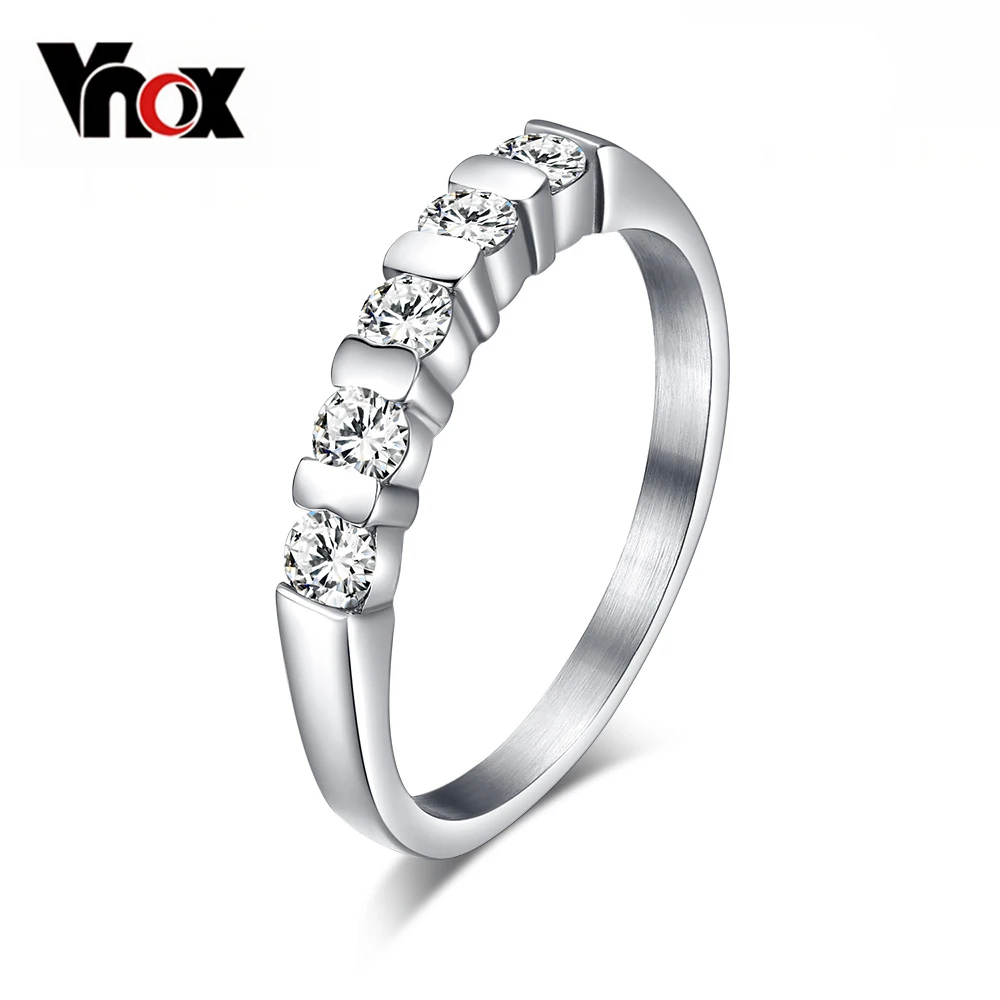 

Vonx Cute Engagement Ring for Women Silver color CZ Stone US size 6 7 8 9