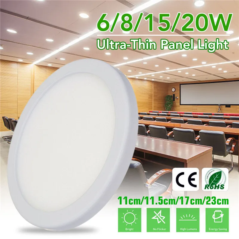 

6/8/15/20W LED Ring Panel Circle Annular Ceiling Lights Ultra-thin Dimming AC110-240V LED Round Ceiling Board The Circular Lamps