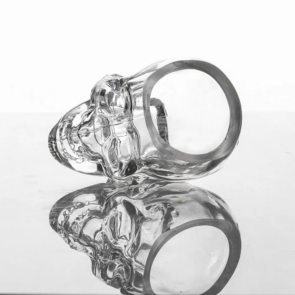 Кофейная кружка 3d прозрачная креативная стеклянная Хрустальная с черепом для
