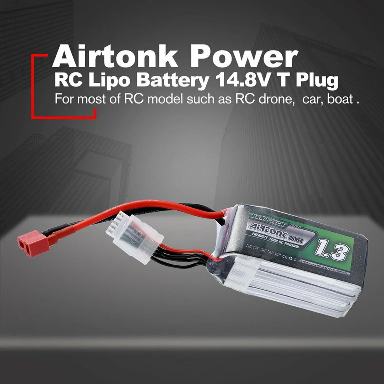 Airtonk 14 8 V 1300 Mah 30C 4S 1 P Lipo батарея T штекер для радиоуправляемого дрона