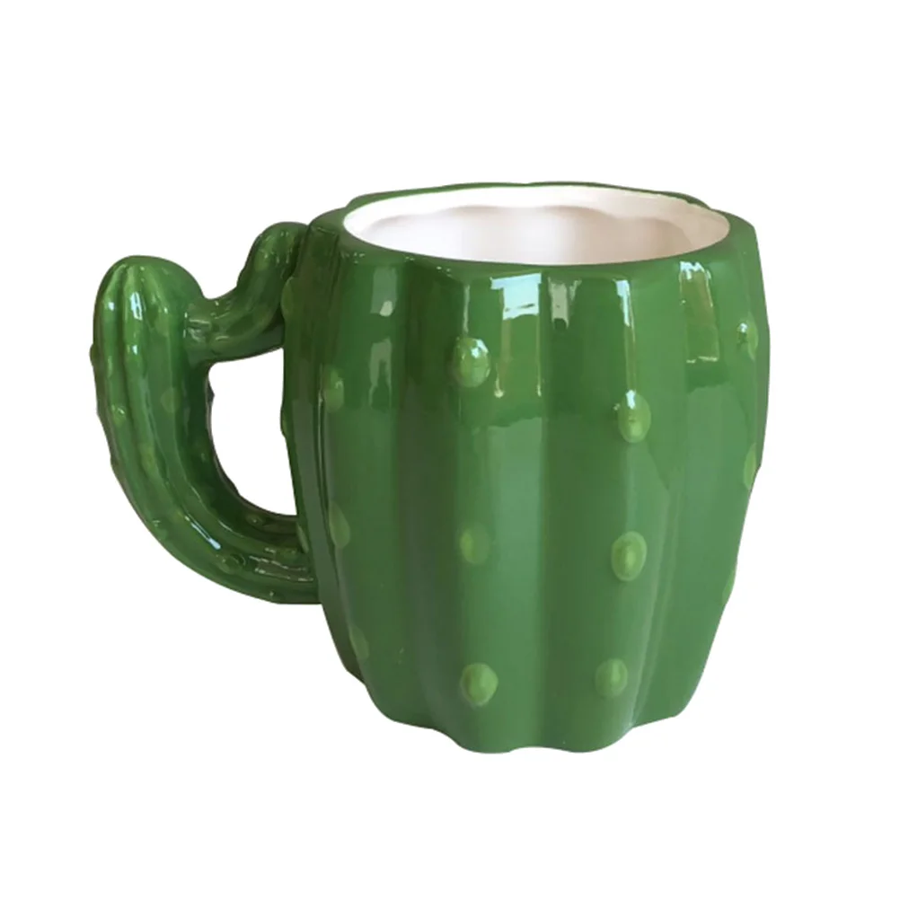 

1pc Ceramic Drinking Mug Cactus Design Green Lovely Creative Teacup Green Water Cups Coffee Milk Cup for Home Office