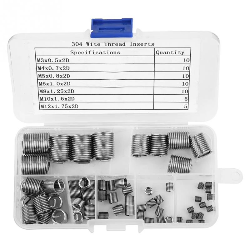 Stainless Steel 304 Thread Repair Insert for Screw Parts Wear Resistance Easy to Maintenance Coiled Wire Insert