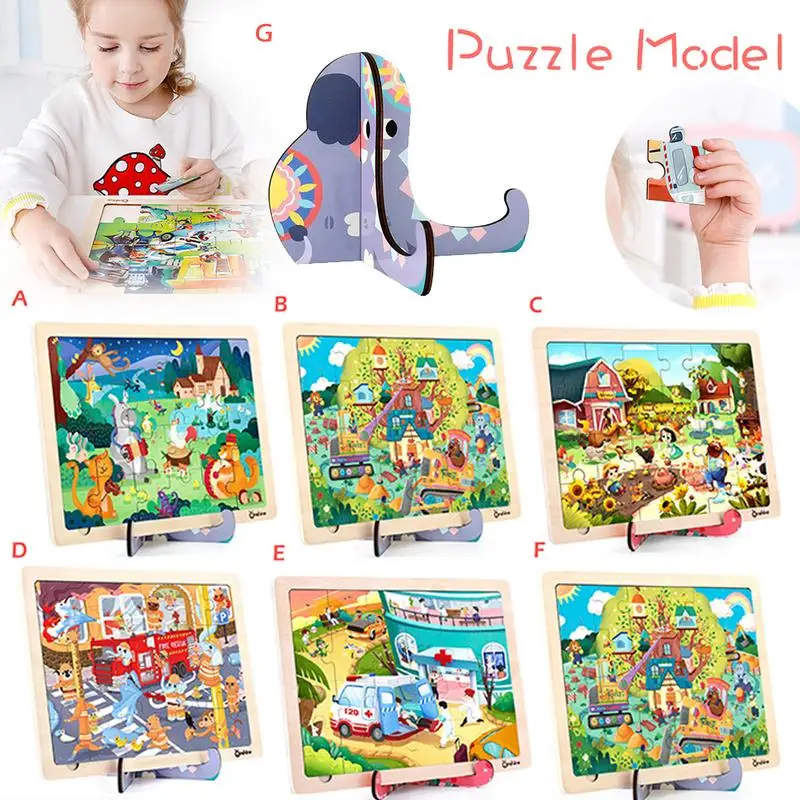 

Early Education Wooden Large Puzzle Board (24 Pieces Set) Invigorating Development Brain Game Toys for Kid and Children