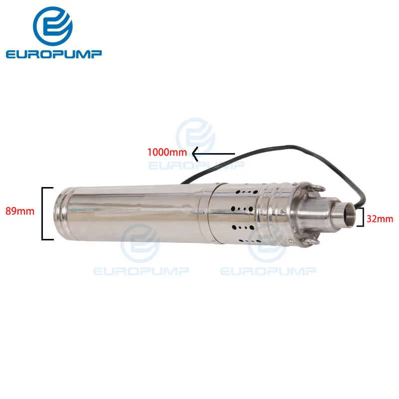 Модель EUROPUMP(S243T-80) 24 вольт dc погружной 1 hp Солнечный водяной насос с внутренним MPPT контроллером