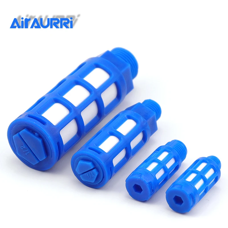

5PCS Pneumatic Plastic Silencer Air Quick Exhaust Muffler Absorb Noise Reduce Filter 1/8" 1/4" 3/8" 1/2" Male Thread