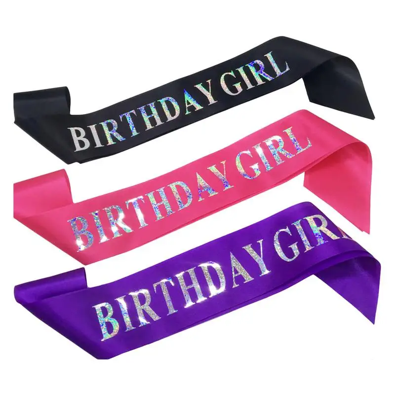 

Bronzing Flash Birthday Girl Shoulder Strap Girl Birthday Party Etiquette Belt Birthday Girl Sash