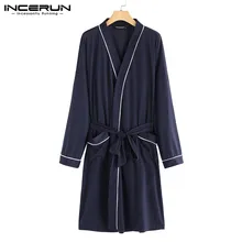 Модный мужской халат, халат с длинным рукавом, кимоно, мужской халат, ночной халат, тонкий длинный халат, одежда для сна, унисекс Femininas