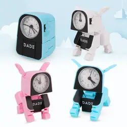 Милые робот-трансформер собака креативная электронная собака сигнализация игрушечные Часы игрушки для собак для детский стол украшения