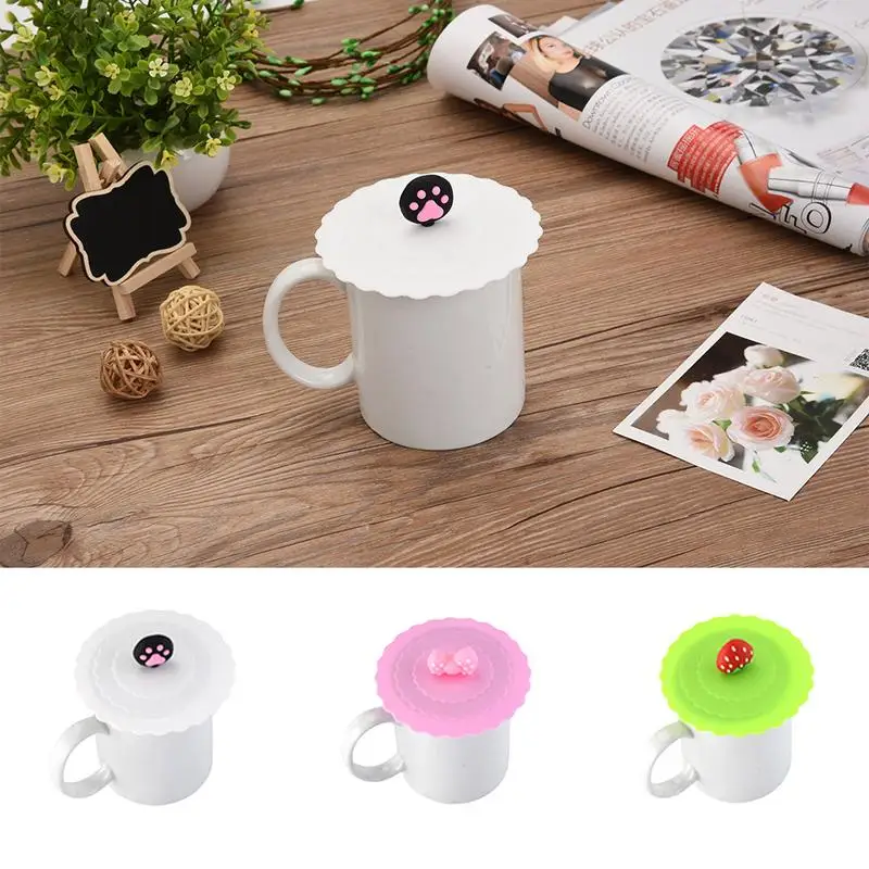 

Silicone 1PC Anti-dust Fruit Cat Paw Cup Cover Seal Silicone Cover Coffee Lid Suction Leakproof Home Personality Cup Cover