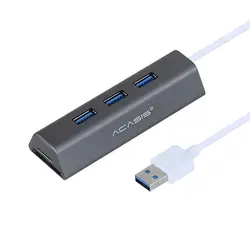 Acasis высокая скорость Usb 3,0 концентратор 3 порта алюминиевый сплав usb-разветвитель концентратор Usb 3,0 разветвитель адаптер для ноутбуков