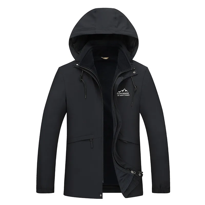 2 в 1 Fit Куртка Высококачественная брендовая одежда Водонепроницаемый ветровка куртка зимняя куртка Для мужчин мужской пальто дождь