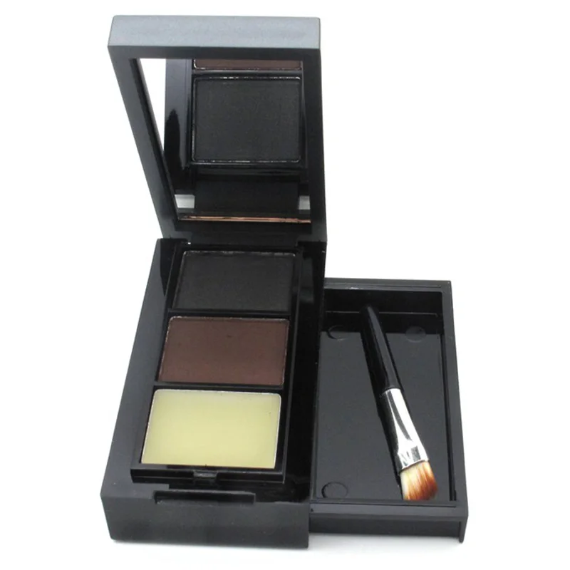 

MENOW Eye Shadow Eye Brow Makeup Waterproof 2 Color Eyebrow Powder Palette Eyebrow Wax With Double End Brush Make Up Set Cosme