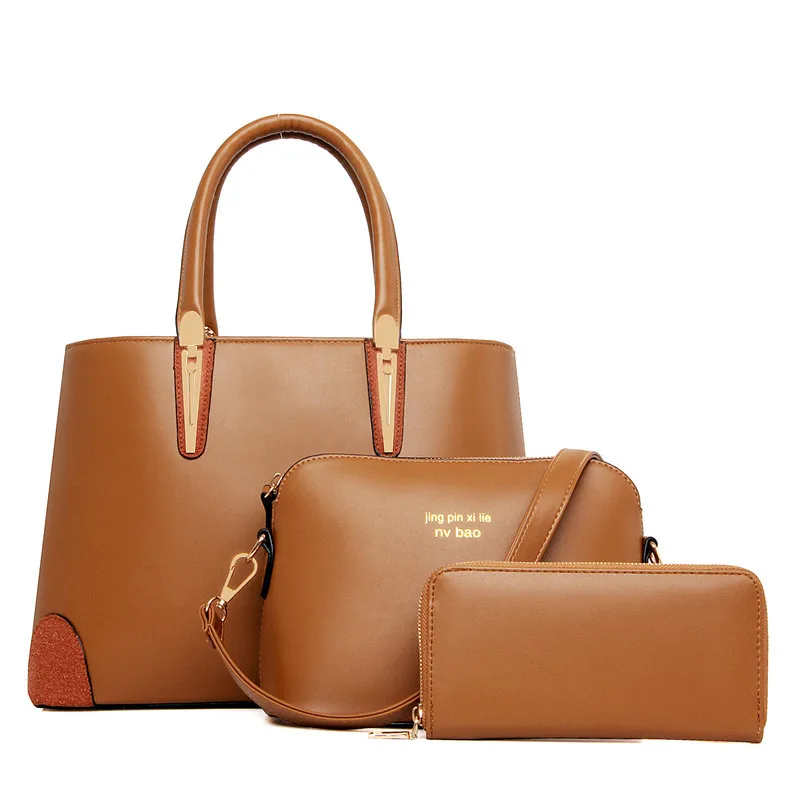 

3 Pcs Women's Handbag Set Graceful Solid Exqusite Charming Bag