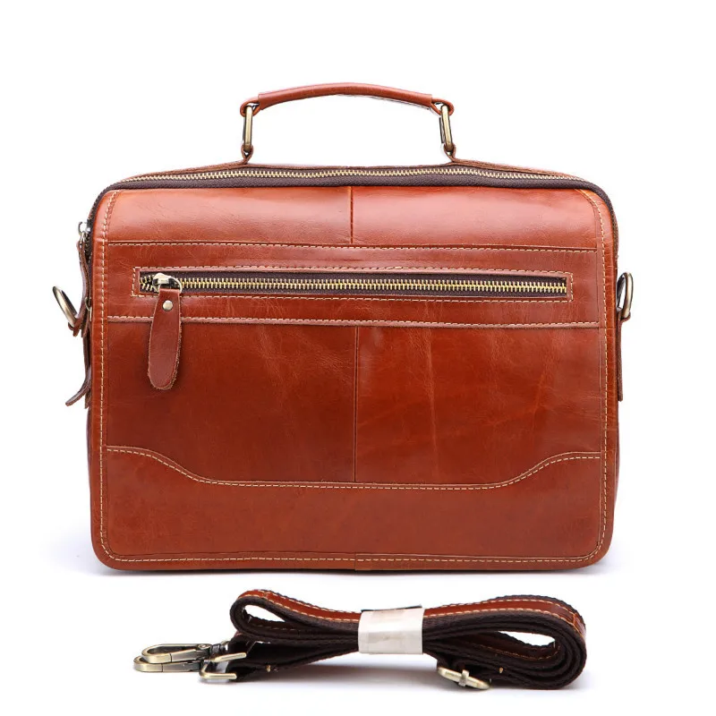 

Men Genuine Leather Briefcase Messenger Laptop Pack Business Bags For Document Shoulder Handbags Computer Pocket Bolsa Masculina