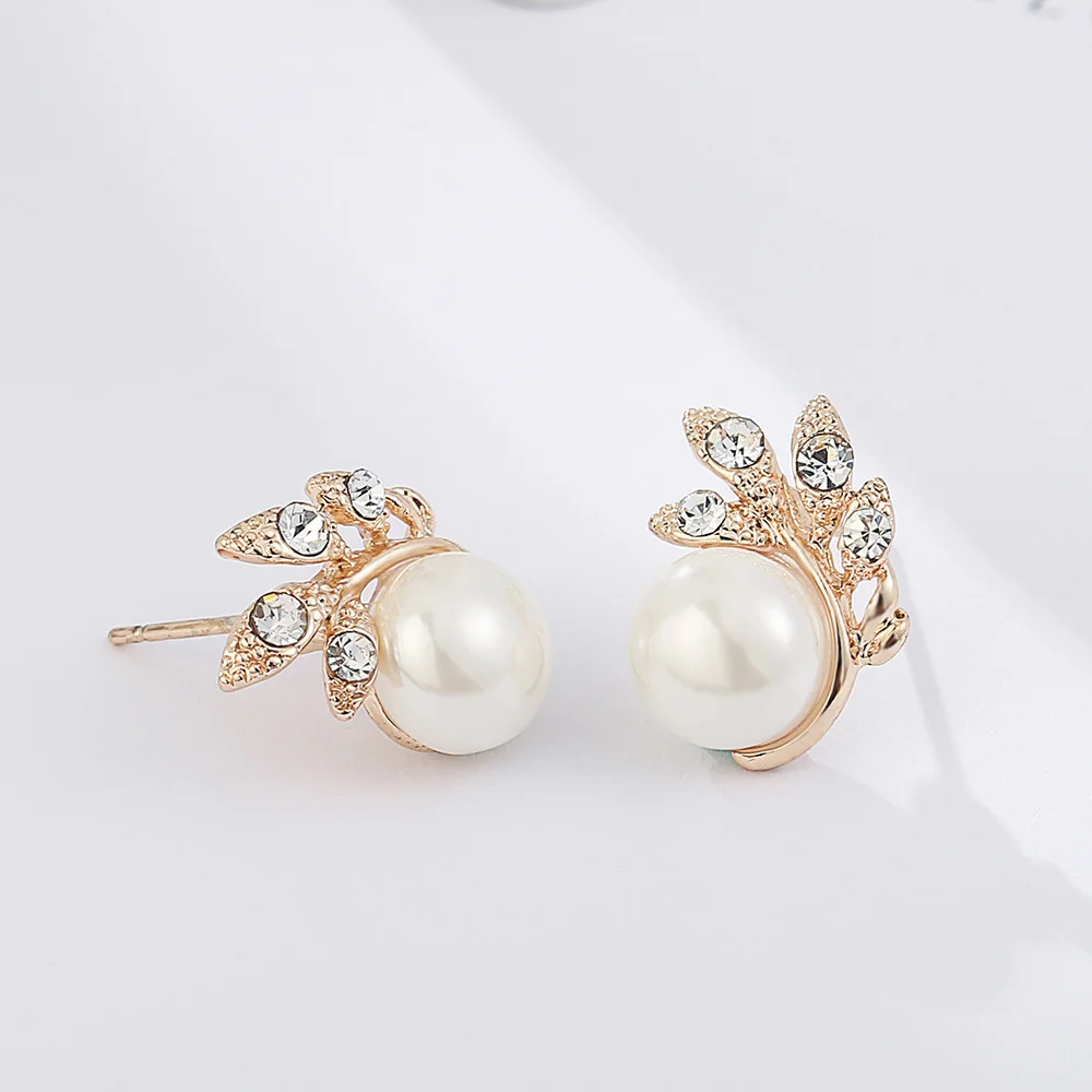 

Viennois Stud Earrings For Women Simulated Pearl Rhinestone Crystal Rose Gold / Gold Fashion Jewelry 2019